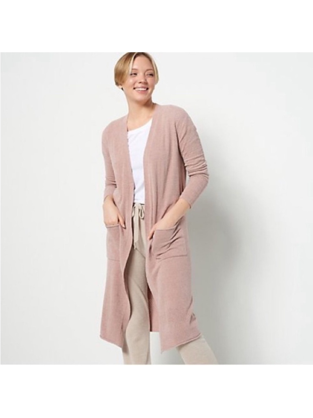 Barefoot Dreams Cozy Chic Ultra Lite Flyaway Duster Cardigan - Size Medium